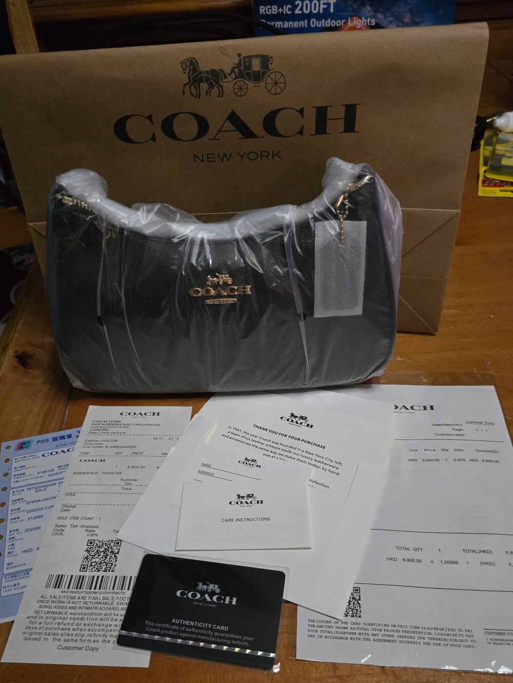 Coach Men’s Black Leather Messenger Bag with Gold Hardware
